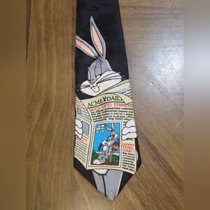 Warner Bros Looney Tunes Bugs Bunny Stamp Collection 1997 Neck Tie Suit Novelty